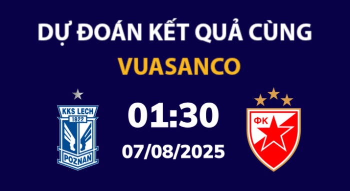 Soi kèo Lech Poznan vs Sao đỏ Belgrade – 01h30 – 07/08 – Champions League