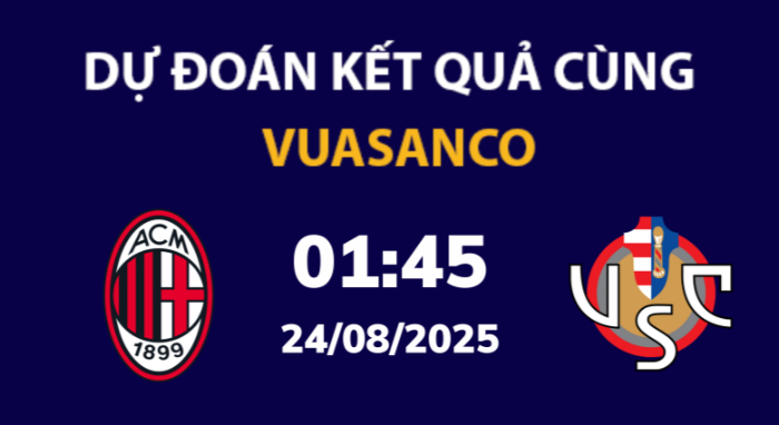 Soi kèo AC Milan vs Cremonese – 01h45 – 24/08 – Serie A