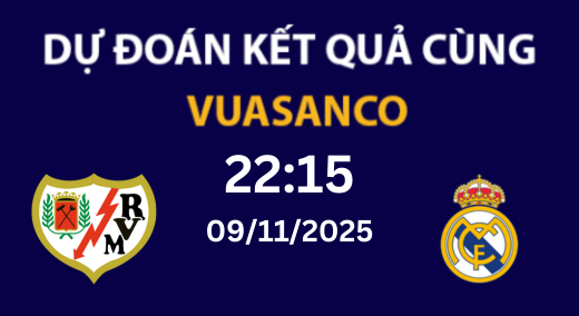 Soi kèo Rayo Vallecano vs Real Madrid – 22h15 – 09/11 – La Liga